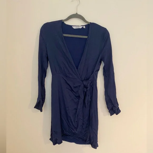 & Other Stories | Dresses | Other Stories Long Sleeve Navy Blue Wrap Dress  | Poshmark